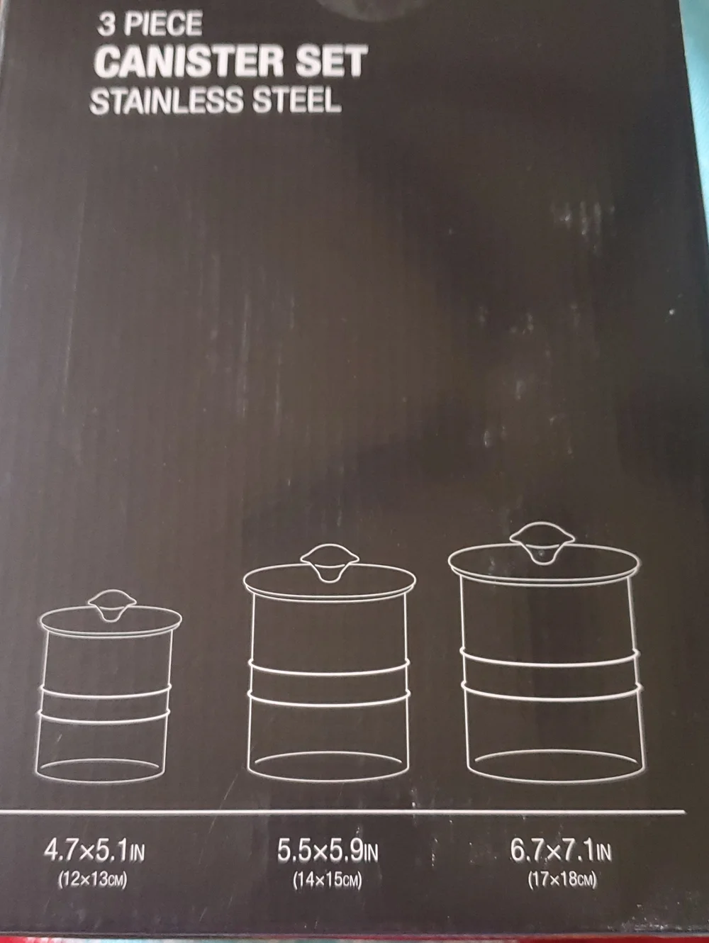 Stainless Steel Canister Set with Copper Accent - 3-Piece